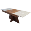 MESA JANTAR ELASTICA CAROLINA 1,40X0,90 - TAMPO VIDRO OFF WHITE - COR 30 - Imagem 2