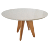 MESA DE JANTAR MARANELLO 1,36m AMENDOA VIDRO OFF WHITE - Imagem 2
