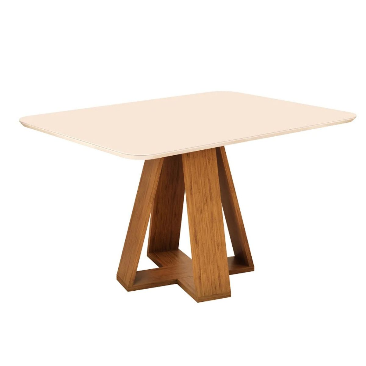 b7d38fb5a89b14a10f56c8bc33359482.jpg MESA CELESTE 1,36X0,90 - TAMPO VIDRO OFF WHITE - Imagem 1