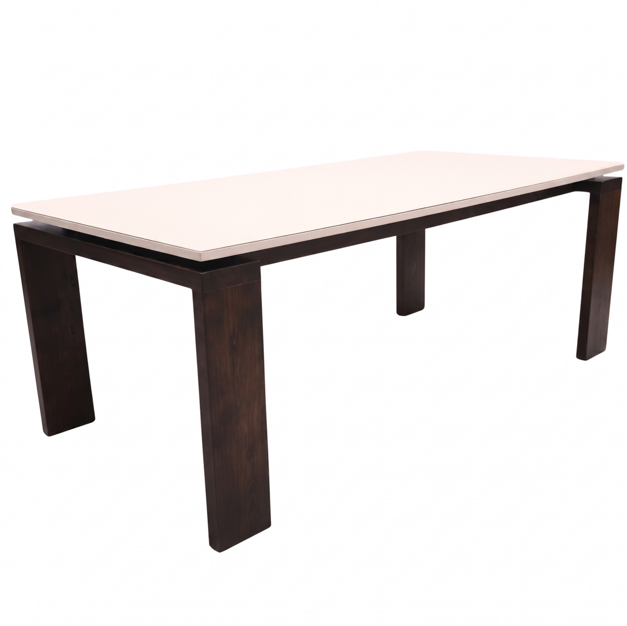 2851ff4cc6ed139734d7382b5bec0801.jpg MESA DE JANTAR GENEBRA CHOCOLATE C/TP MDF 2,20 X 1,10 C/ VIDRO OFF - Imagem 1